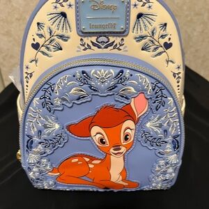 Disney Loungefly Bambi Kids Backpack - Light Blue and Cream